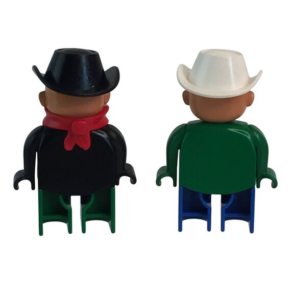 Vintage Lego Duplo Figure Lot of 10 People Firefighter Construction Western - Picture 7 of 9